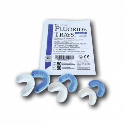 HS-Foam Tray Nosič pro flouridační gel aplikační lžíce pěnová  velké  100 ks