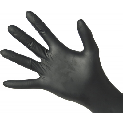 HS-rukavice nitril  nepudrované černé  S  100 ks (generikum)