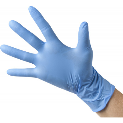 HS-rukavice nitril nepudrované modré XS 100 ks