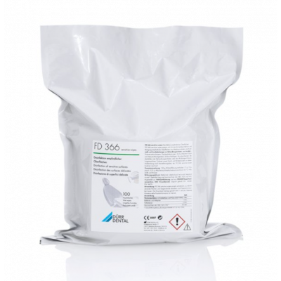FD 366 sensitive dezinfekční ubrousky, rychlá dezinfekce ploch, doplňkové balení 20x30cm do kyblíku 100 ks