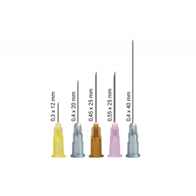 HS-injekční jehly Luerlock šedé 27G 0,4 x 40 mm 100 ks
